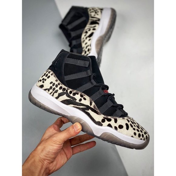 Air Jordan 11 “Animal Instinct” Black/Red-Sail-White Womens Size 7 - Picture 2 of 11